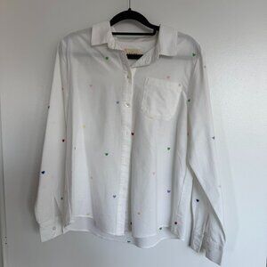 Sezane Tomboy Shirt with Rainbow Hearts (Excellent Condition Size 6)